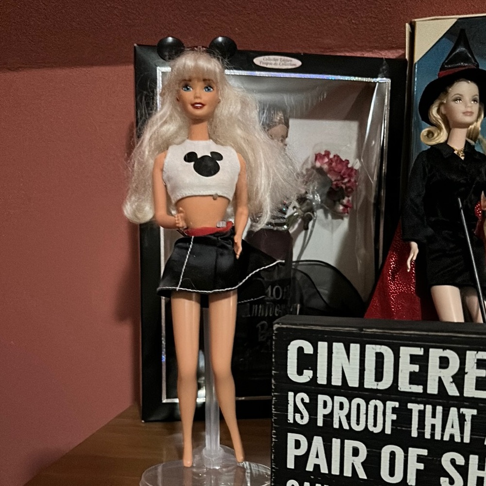 Barbie Doll with Mickey Mouse Outfit - Black and White